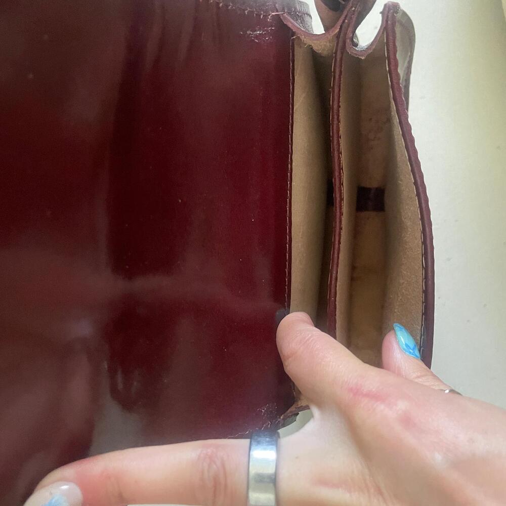 Vera Pelle Genuine Leather Crossbody Saddle Bag Brown One Size - Picture 4 of 9